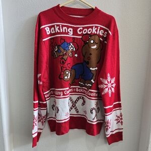 Ugly christmas sweater " baking Cookies" adult humor size large